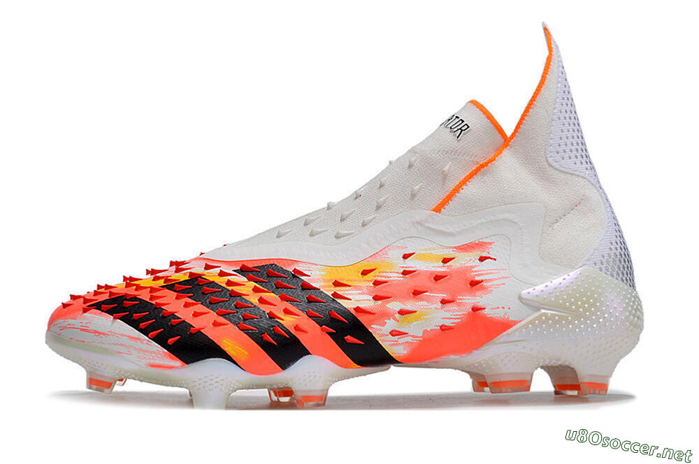 Men's Adidas Predator Freak+ FG Football Boots - White/Black/Orange 0