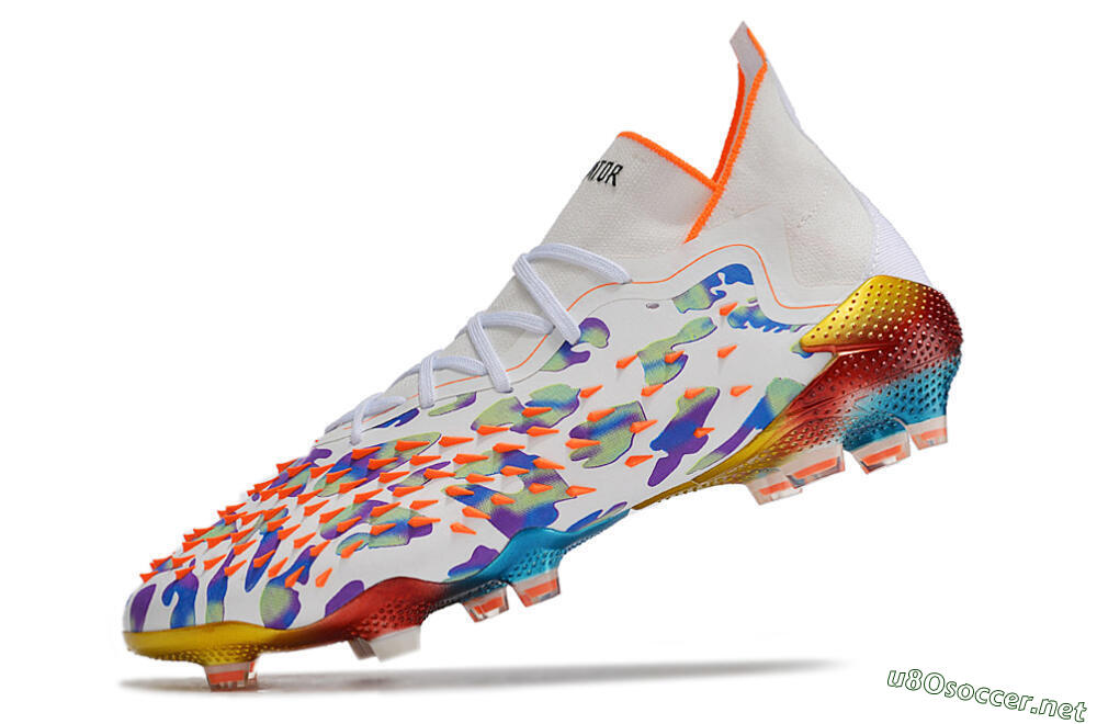 Men's Adidas Predator Freak.1 FG Football Boots - White/Rainbow 5