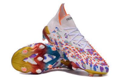 Men's Adidas Predator Freak.1 FG Football Boots - White/Rainbow