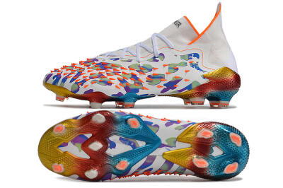 Men's Adidas Predator Freak.1 FG Football Boots - White/Rainbow