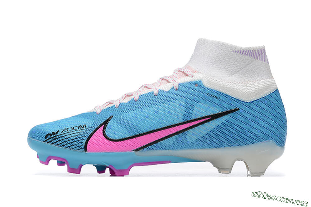 Men's Nike Air Zoom Mercurial Superfly 9 Elite FG Football Boots - Blue/Pink/White 0