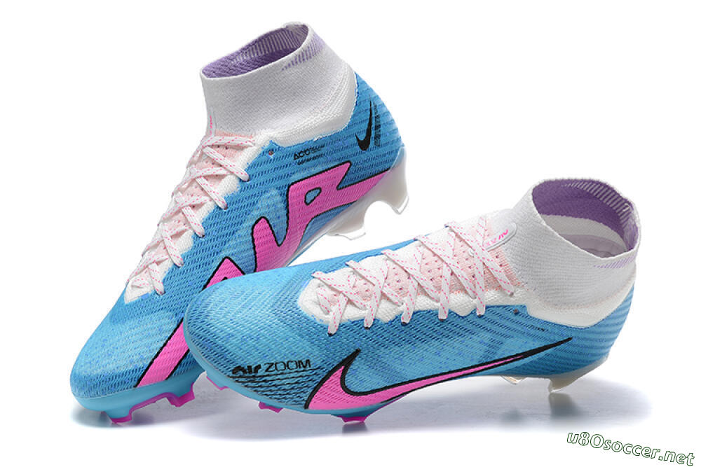 Men's Nike Air Zoom Mercurial Superfly 9 Elite FG Football Boots - Blue/Pink/White 5