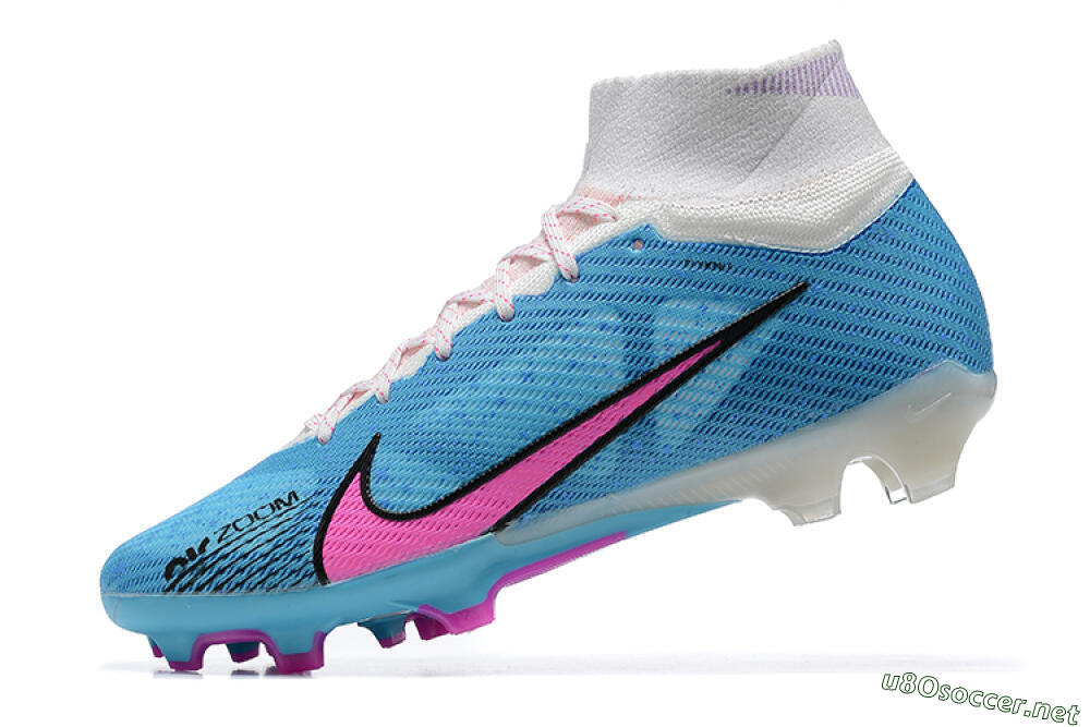 Men's Nike Air Zoom Mercurial Superfly 9 Elite FG Football Boots - Blue/Pink/White 7