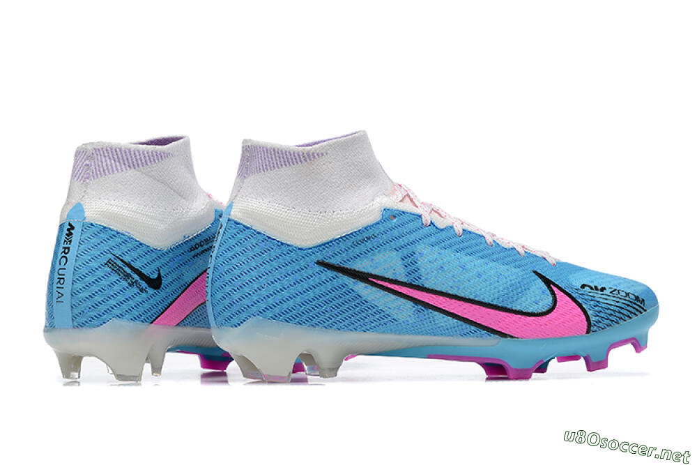Men's Nike Air Zoom Mercurial Superfly 9 Elite FG Football Boots - Blue/Pink/White 8
