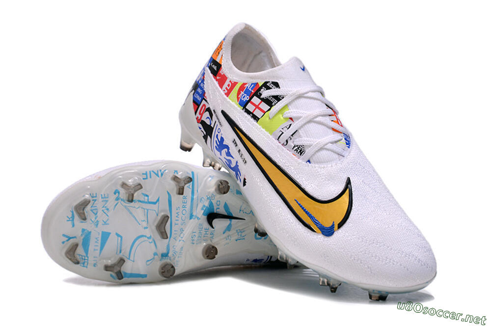 Men's Harry Kane X Nike Phantom GX Elite FG Football Boots - White/Rainbow 3