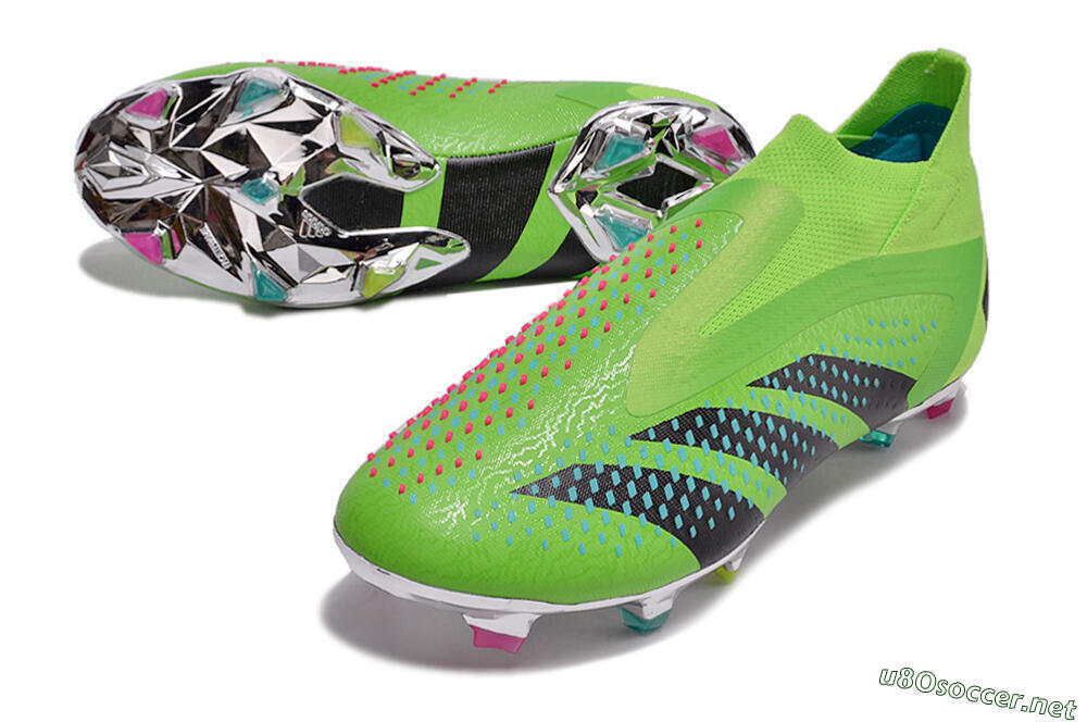 Men's Adidas Predator Accuracy+ FG Football Boots - Green/Blue/Black 3