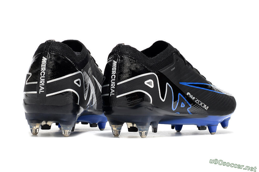 Men's Nike Air Zoom Mercurial Vapor 15 Elite SG Football Boots - Black/Blue/White 6