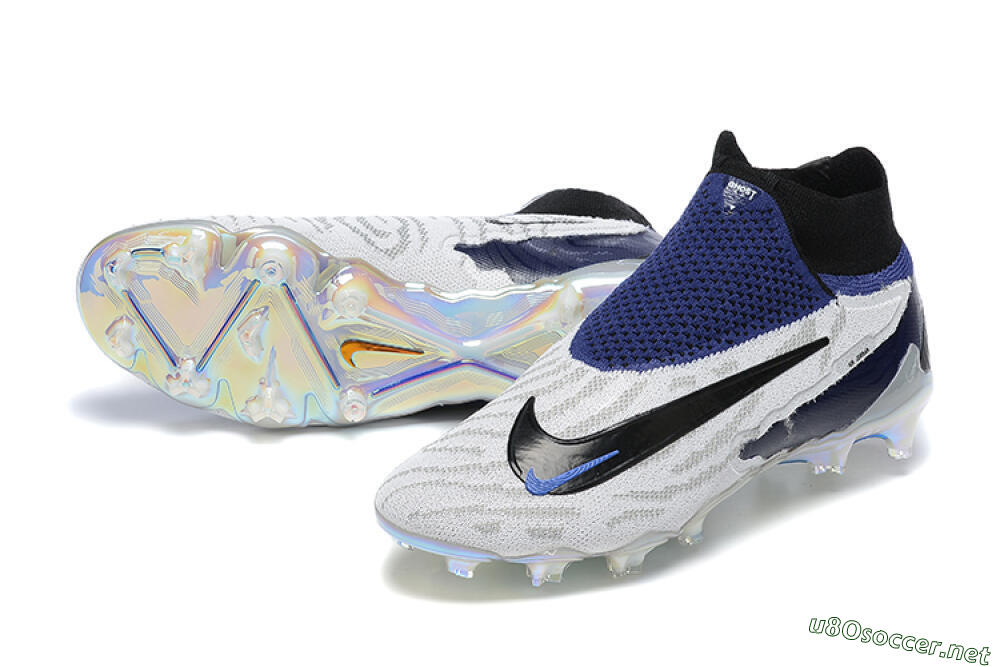 Men's Nike Phantom GX Elite DF FG Football Boots - White/Black/Blue 3