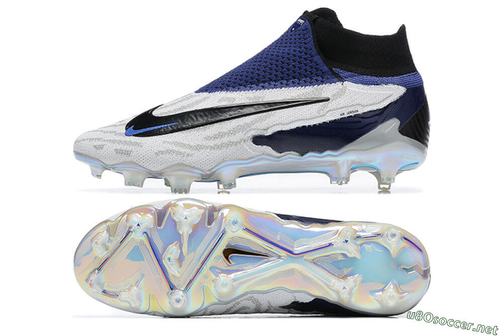 Men's Nike Phantom GX Elite DF FG Football Boots - White/Black/Blue 1