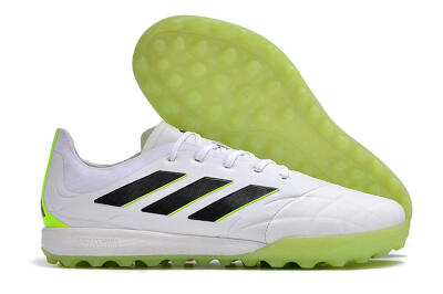 Men's Adidas Copa Pure.3 TF Football Shoes - White/Black/Green