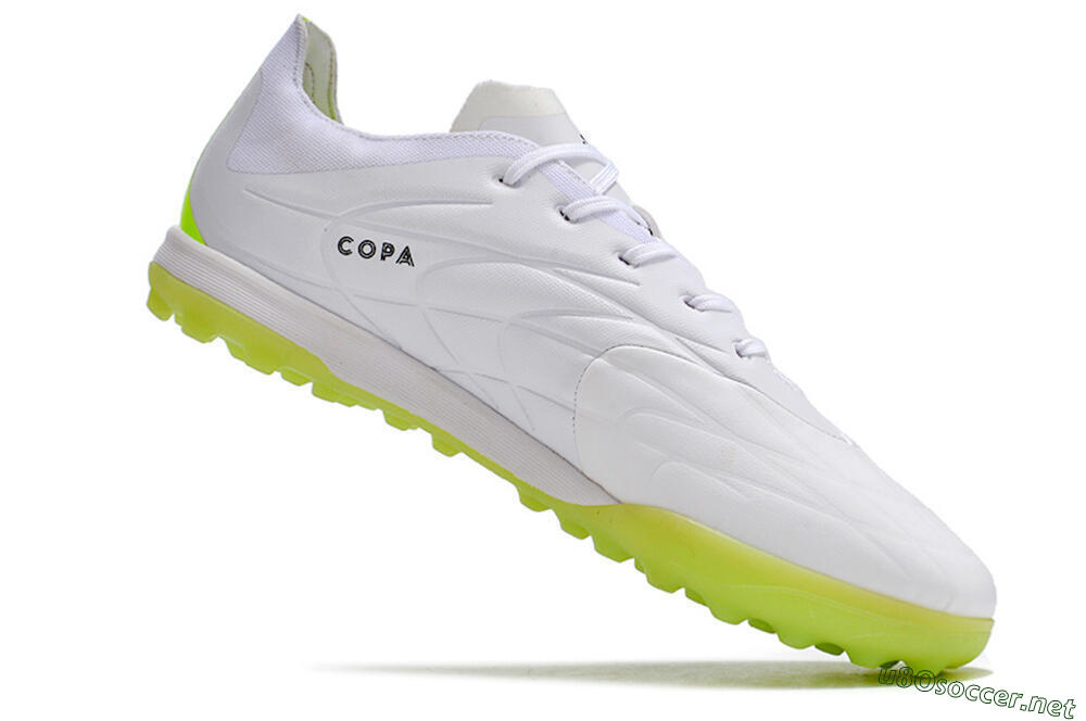 Men's Adidas Copa Pure.3 TF Football Shoes - White/Black/Green 4