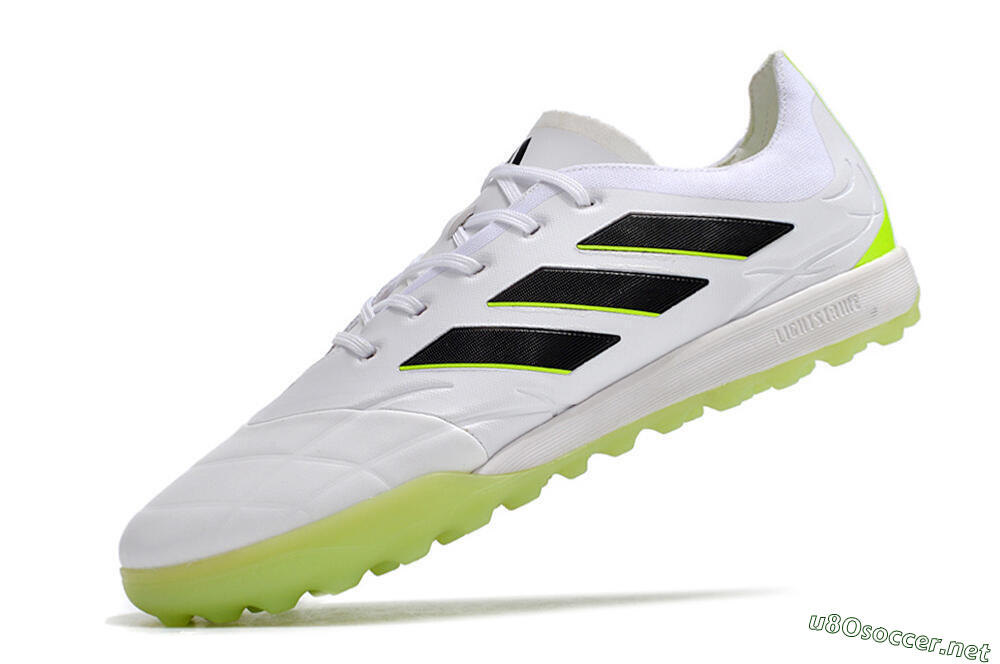 Men's Adidas Copa Pure.3 TF Football Shoes - White/Black/Green 5