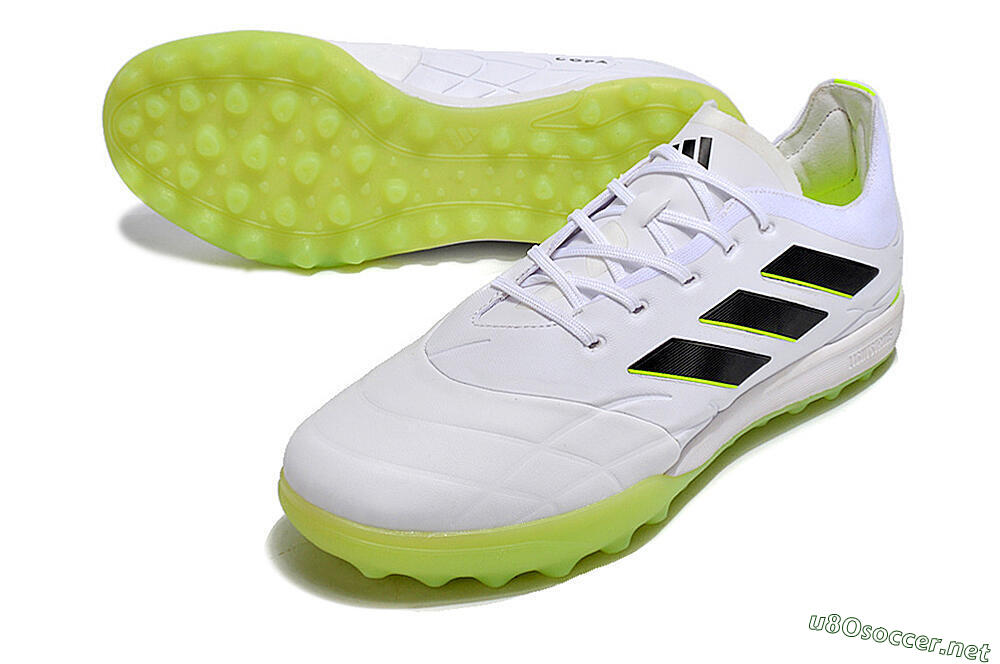 Men's Adidas Copa Pure.3 TF Football Shoes - White/Black/Green 3