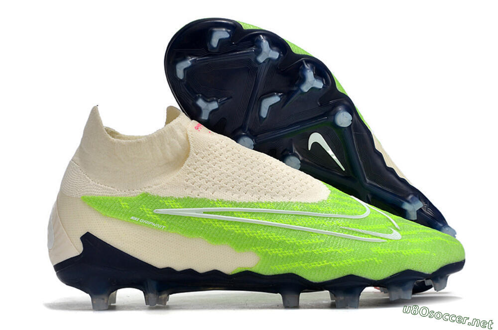 Men's Nike Phantom GX Elite DF Link FG Football Boots - Green/White/Beige 2