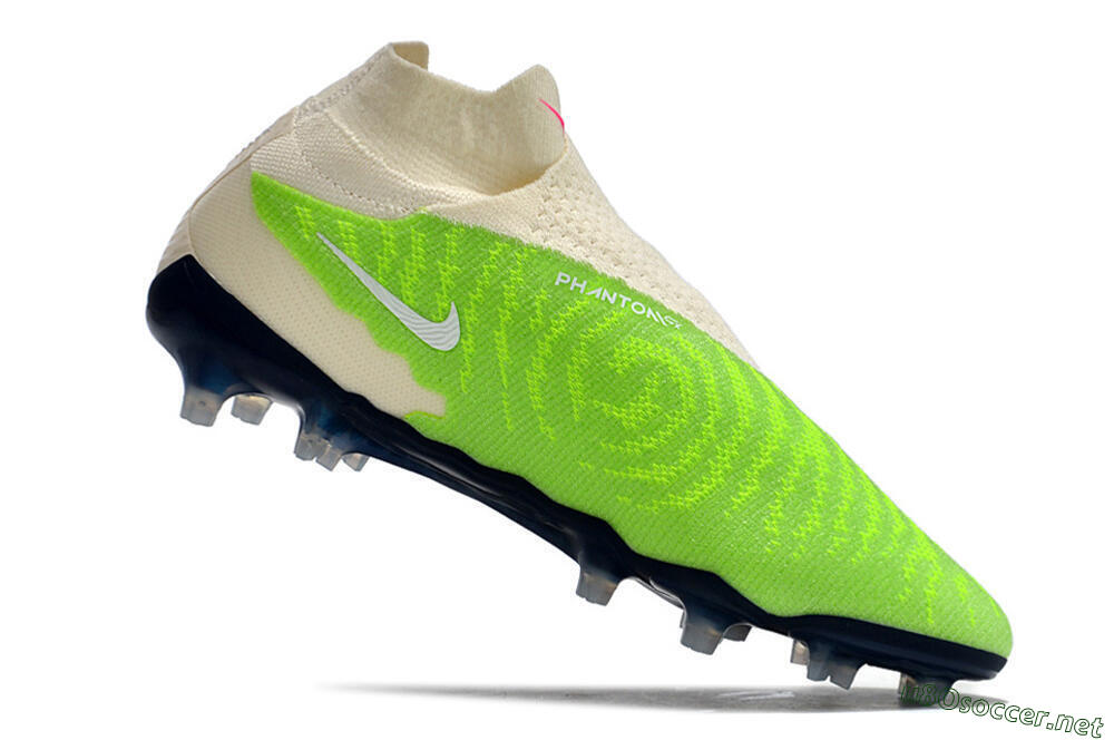 Men's Nike Phantom GX Elite DF Link FG Football Boots - Green/White/Beige 4