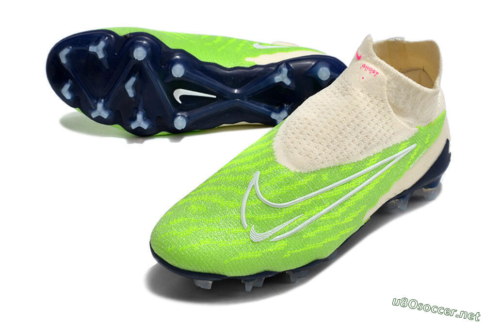 Men's Nike Phantom GX Elite DF Link FG Football Boots - Green/White/Beige 3