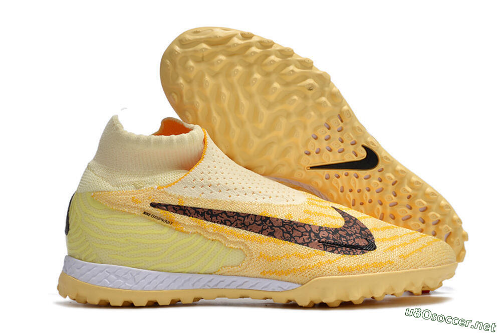 Unisex Nike Phantom GX Elite DF Link TF Football Shoes - Yellow/Black/Brown 2