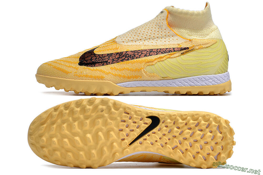 Unisex Nike Phantom GX Elite DF Link TF Football Shoes - Yellow/Black/Brown 1