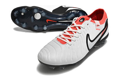 Unisex Nike Tiempo Legend 10 Elite FG Football Boots - White/Black/Red