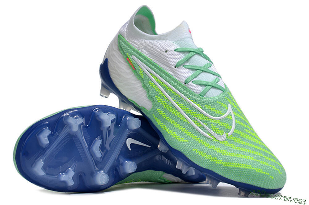 Unisex Nike Phantom GX Elite FG Football Boots - Green/White/Blue 3
