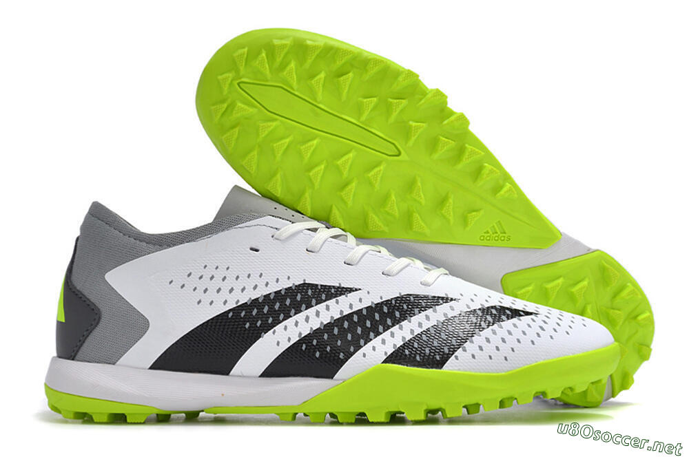 Men's Adidas Predator Accuracy.3 TF Football Shoes - White/Black/Green/Grey 2