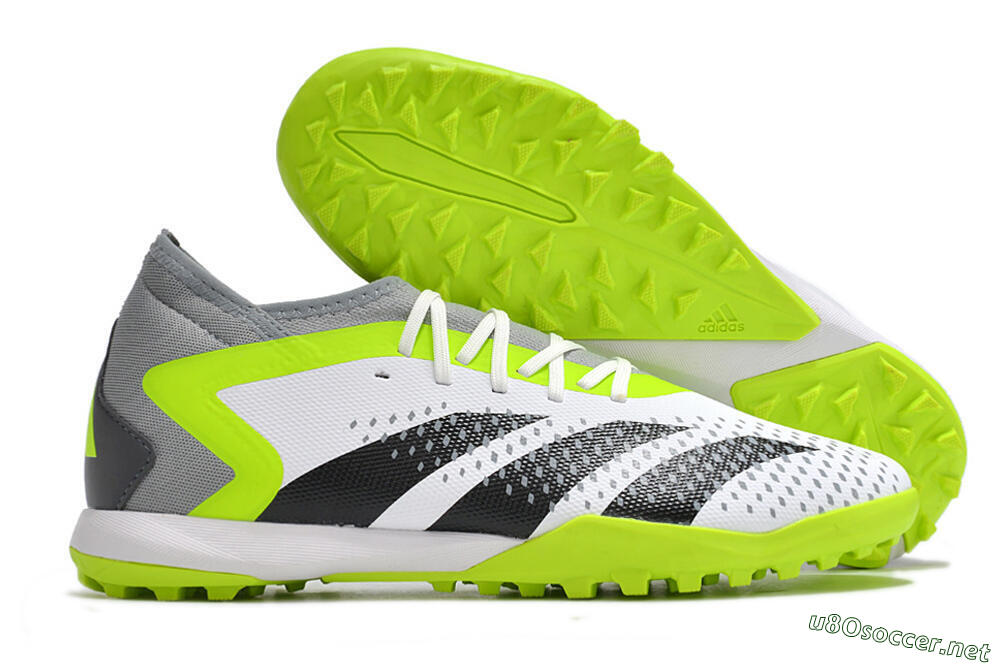 Men's Adidas Predator Accuracy.3 TF Football Shoes - White/Black/Green/Grey 2