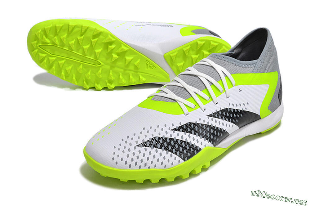 Men's Adidas Predator Accuracy.3 TF Football Shoes - White/Black/Green/Grey 3