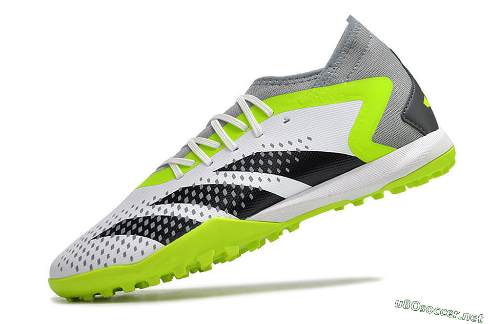 Men's Adidas Predator Accuracy.3 TF Football Shoes - White/Black/Green/Grey 5