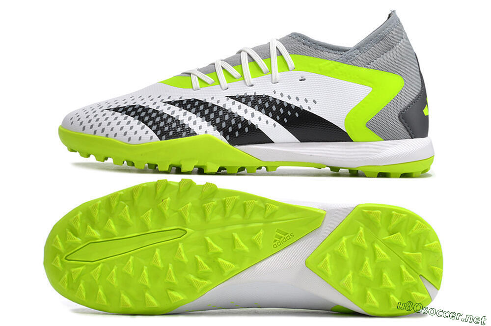 Men's Adidas Predator Accuracy.3 TF Football Shoes - White/Black/Green/Grey 1