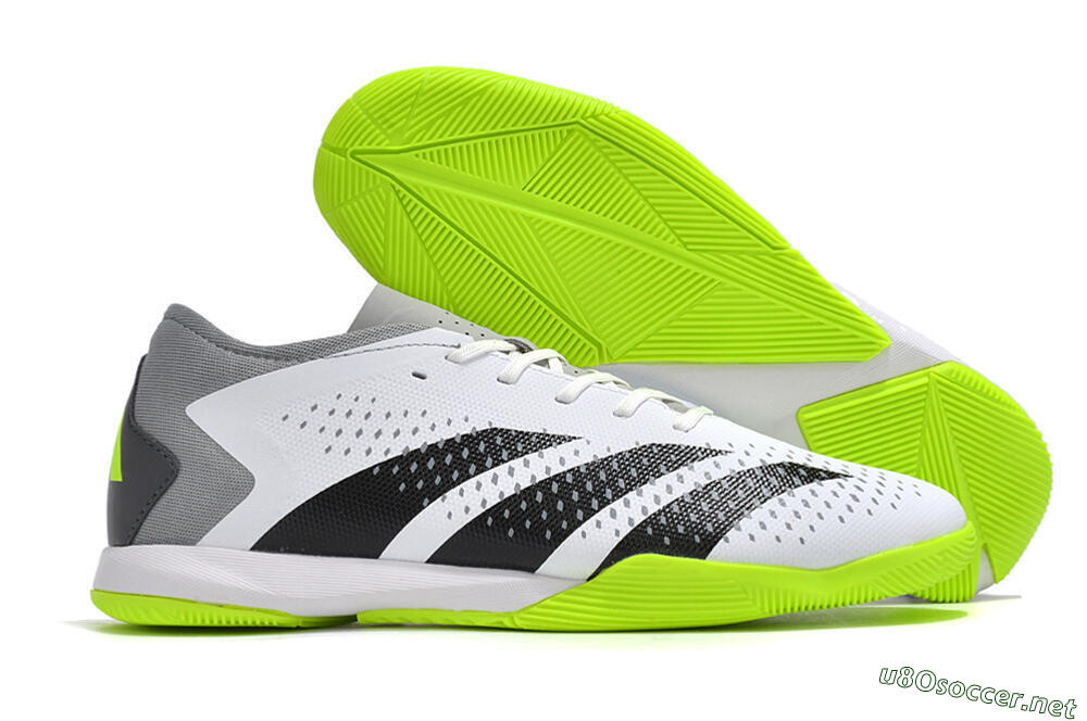 Men's Adidas Predator Accuracy.3 IC Football Shoes - White/Black/Green/Grey 2