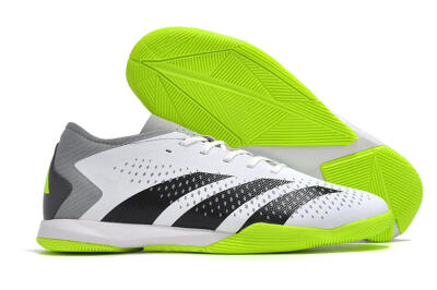 Men's Adidas Predator Accuracy.3 IC Football Shoes - White/Black/Green/Grey