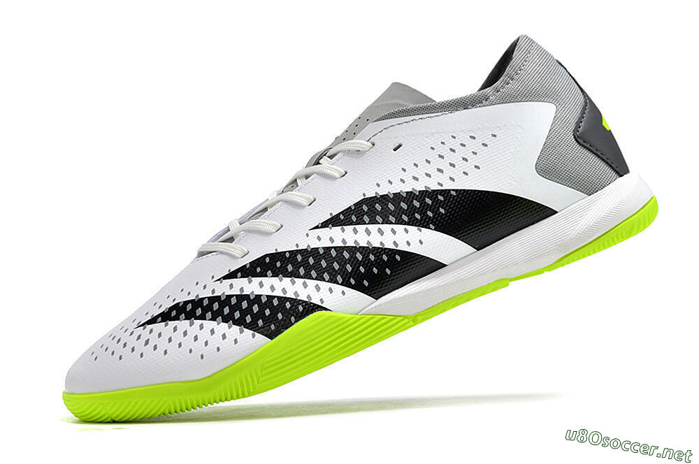 Men's Adidas Predator Accuracy.3 IC Football Shoes - White/Black/Green/Grey 4