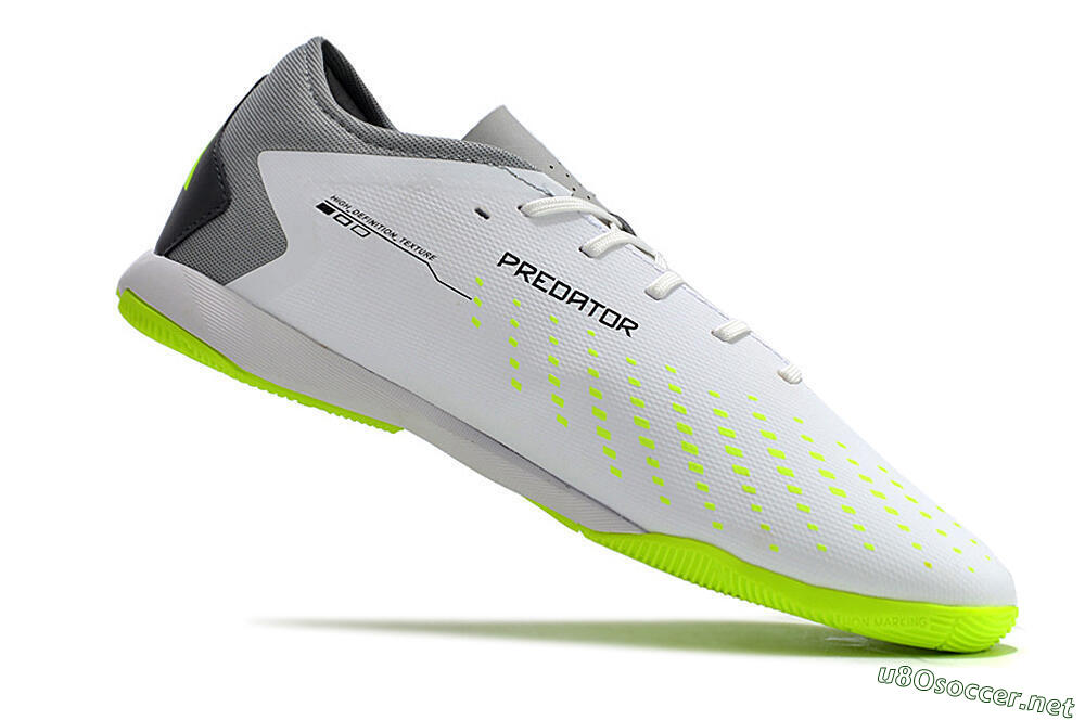 Men's Adidas Predator Accuracy.3 IC Football Shoes - White/Black/Green/Grey 5