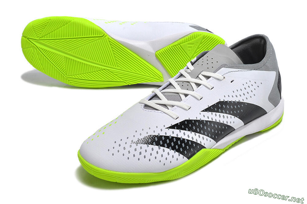 Men's Adidas Predator Accuracy.3 IC Football Shoes - White/Black/Green/Grey 3