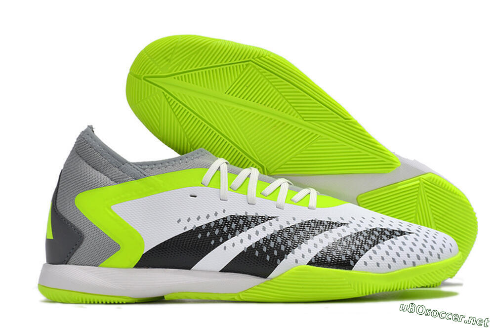 Men's Adidas Predator Accuracy.1 IC Football Shoes - White/Black/Green/Grey 2