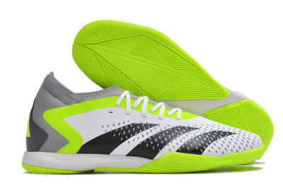 Men's Adidas Predator Accuracy.1 IC Football Shoes - White/Black/Green/Grey