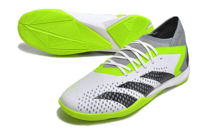 Men's Adidas Predator Accuracy.1 IC Football Shoes - White/Black/Green/Grey