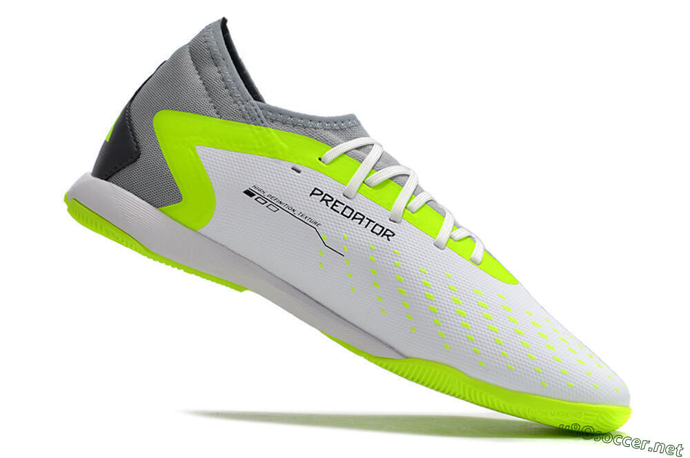 Men's Adidas Predator Accuracy.1 IC Football Shoes - White/Black/Green/Grey 4