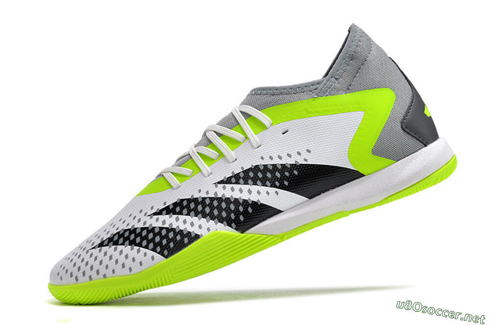 Men's Adidas Predator Accuracy.1 IC Football Shoes - White/Black/Green/Grey 5