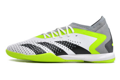 Men's Adidas Predator Accuracy.1 IC Football Shoes - White/Black/Green/Grey