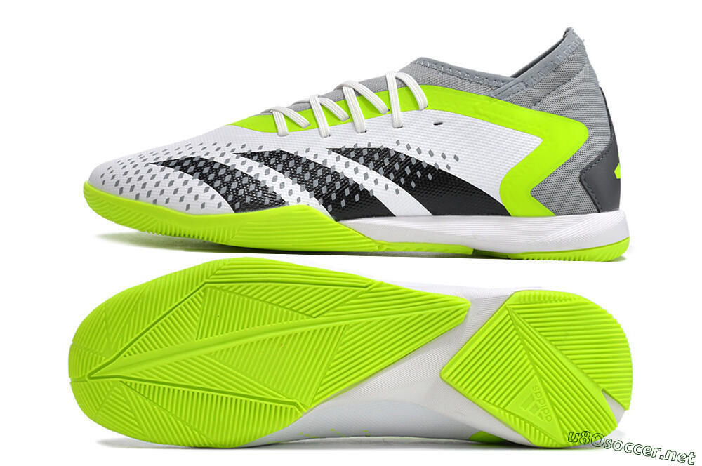 Men's Adidas Predator Accuracy.1 IC Football Shoes - White/Black/Green/Grey 1