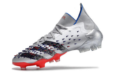Men's Adidas Predator Freak.1 FG Football Boots - Sliver/Black/Red