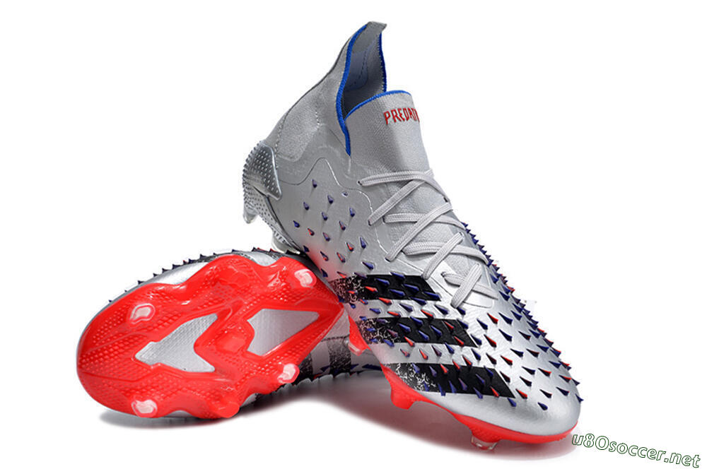 Men's Adidas Predator Freak.1 FG Football Boots - Sliver/Black/Red 3