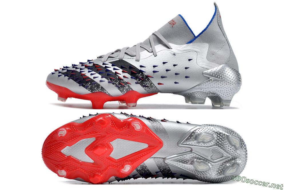 Men's Adidas Predator Freak.1 FG Football Boots - Sliver/Black/Red 1