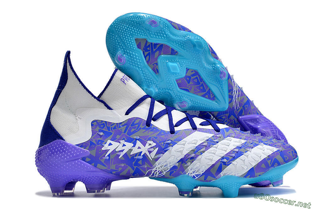 Men's Adidas Predator Freak.1 FG Football Boots - Purple/White/Blue 2