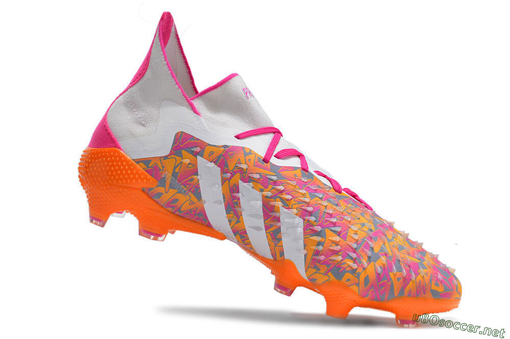 Men's Adidas Predator Freak.1 FG Football Boots - White/Pink/Orange 4