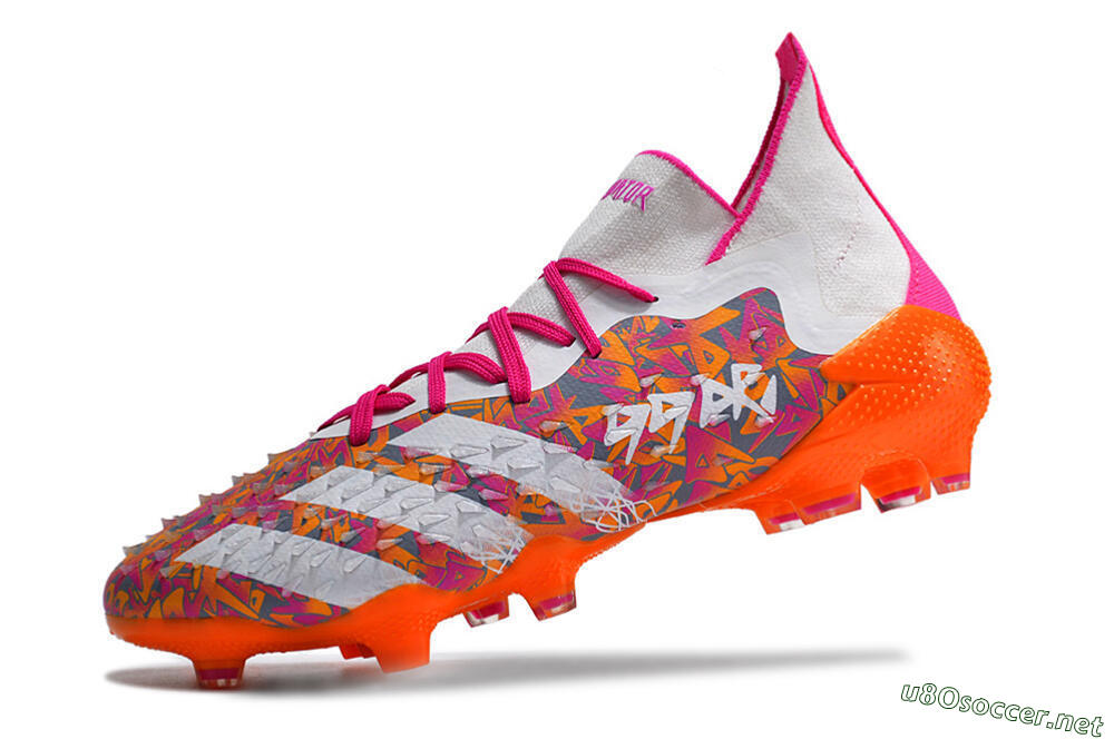 Men's Adidas Predator Freak.1 FG Football Boots - White/Pink/Orange 5