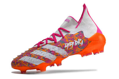 Men's Adidas Predator Freak.1 FG Football Boots - White/Pink/Orange
