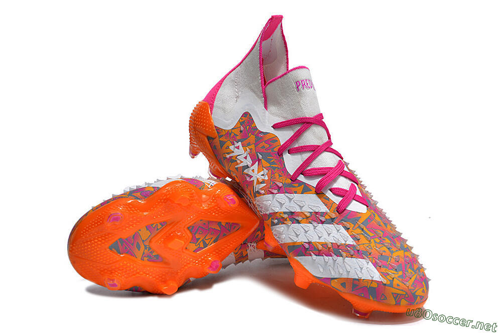 Men's Adidas Predator Freak.1 FG Football Boots - White/Pink/Orange 3