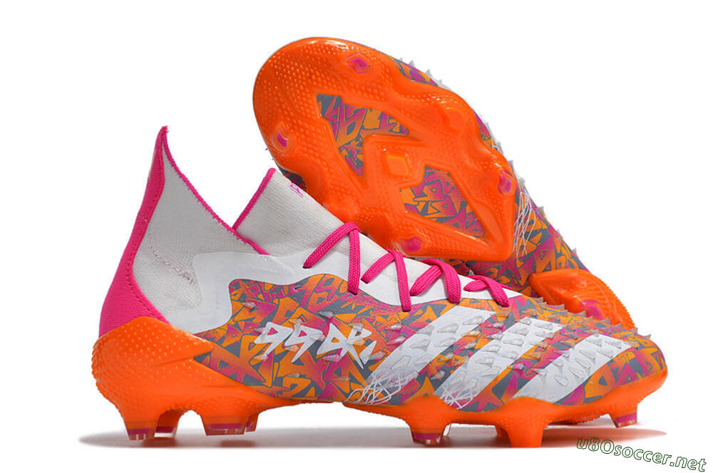 Men's Adidas Predator Freak.1 FG Football Boots - White/Pink/Orange 2